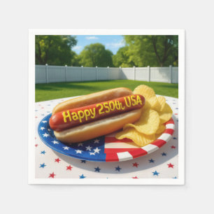 USA 250e verjaardag Hotdog Servet