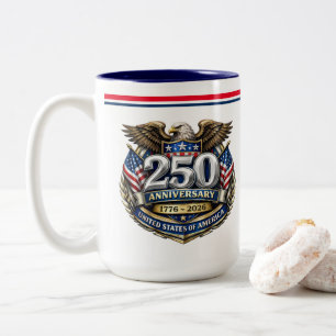 USA 250e verjaardag koffiemok Tweekleurige Koffiemok