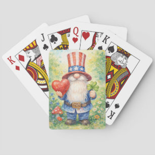 USA 250e verjaardag Patriotische Gnome Hart Shamro Pokerkaarten