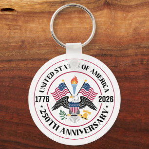 USA 250e verjaardag Patriottische Adelaar Embleem Sleutelhanger