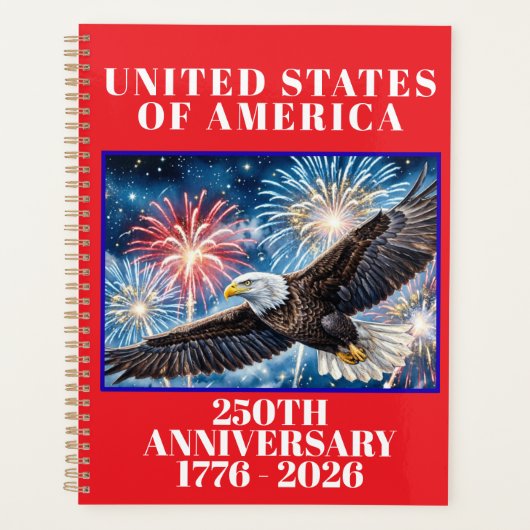 USA 250e verjaardag Patriottische Planner  (Voorkant)
