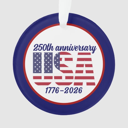 USA 250e verjaardag Semiquincentennial 1776–2026 Ornament (voorkant)