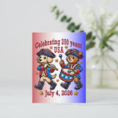 USA 250e verjaardag Souvenir - Patriotisch Briefkaart (Staand voorkant)
