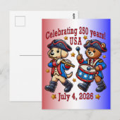 USA 250e verjaardag Souvenir - Patriotisch Briefkaart (Voorkant / Achterkant)