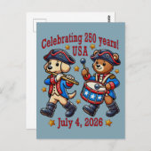 USA 250e verjaardag Souvenir - Patriotisch Briefkaart (Voorkant / Achterkant)