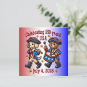 USA 250e verjaardag Souvenir - Patriotisch Kaart (Staand voorkant)