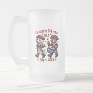 USA 250e verjaardag Souvenir - Patriotisch Matglas Bierpul