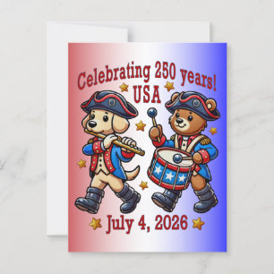 USA 250e verjaardag Souvenir - Patriottisch Briefkaart