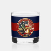 USA 250e verjaardagembleem  Whisky Glas (Achterkant)