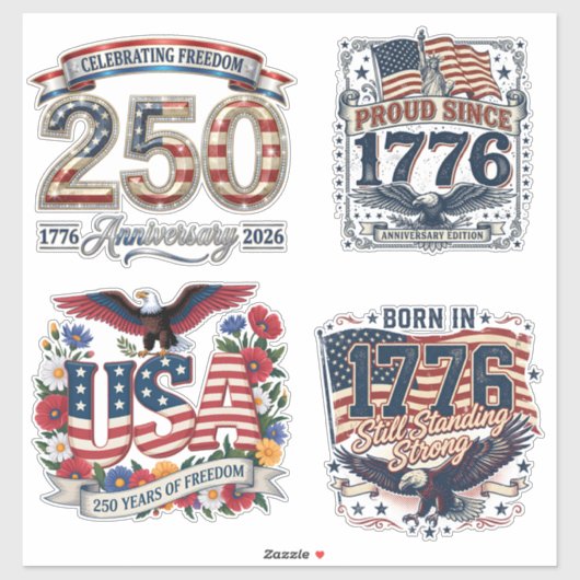 USA 250e verjaardagstickers Sticker (Vel)