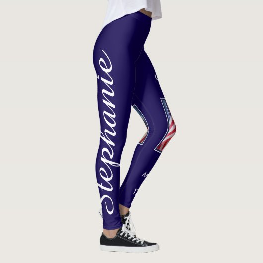 USA 250ste Jubileum gepersonaliseerde naam yoga Leggings (Rechts)