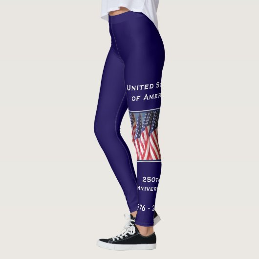 USA 250ste Jubileum gepersonaliseerde naam yoga Leggings (Links)