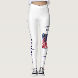 USA 250ste Jubileum gepersonaliseerde naam yoga Leggings