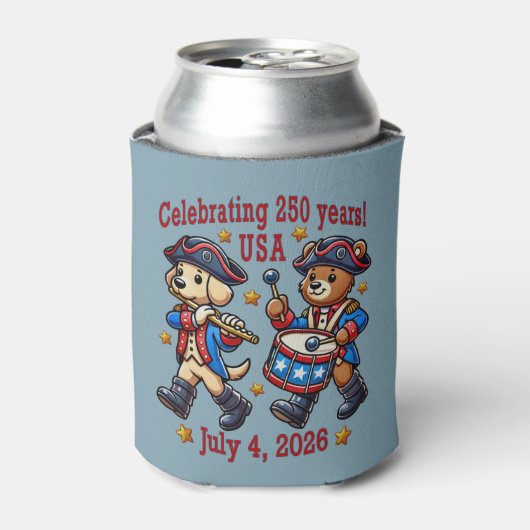 USA 250ste Jubileum Souvenir - Patriottisch Blikjeskoeler (Blikje Voorkant)