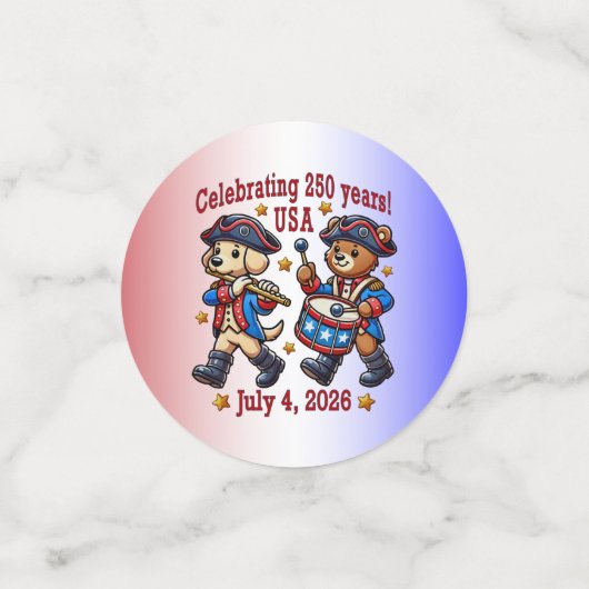 USA 250ste Jubileum Souvenir - Patriottisch Confetti (Kleine voorkant)