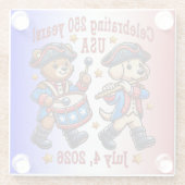 USA 250ste Jubileum Souvenir - Patriottisch Glazen Onderzetter (Achterkant)