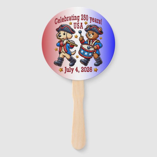 USA 250ste Jubileum Souvenir - Patriottisch Handwaaier (Voorkant)