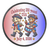 USA 250ste Jubileum Souvenir - Patriottisch Hockey Puck (Voorkant)