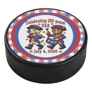 USA 250ste Jubileum Souvenir - Patriottisch Hockey Puck