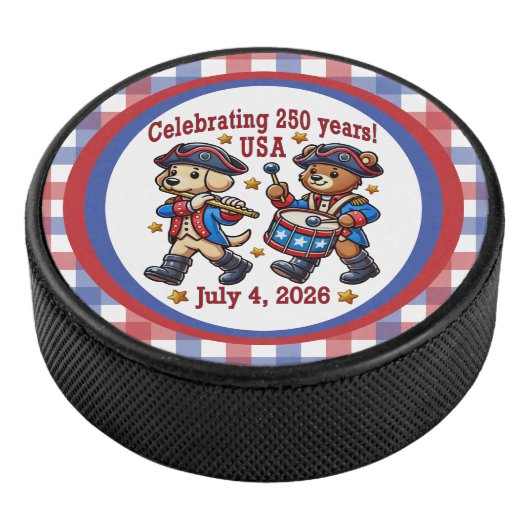 USA 250ste Jubileum Souvenir - Patriottisch Hockey Puck (3/4)