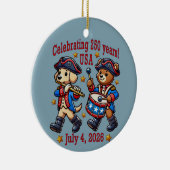 USA 250ste Jubileum Souvenir - Patriottisch Keramisch Ornament (Rechts)