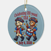 USA 250ste Jubileum Souvenir - Patriottisch Keramisch Ornament (Links)
