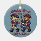 USA 250ste Jubileum Souvenir - Patriottisch Keramisch Ornament (Achterkant)