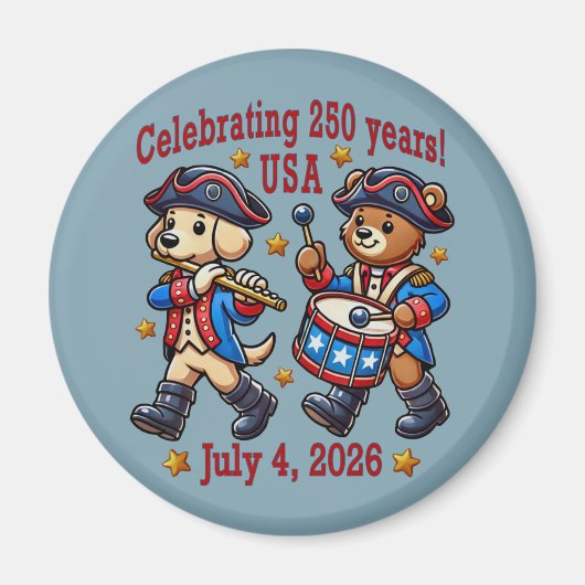 USA 250ste Jubileum Souvenir - Patriottisch Magneet (Voorkant)