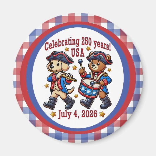 USA 250ste Jubileum Souvenir - Patriottisch Magneet (Voorkant)