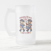 USA 250ste Jubileum Souvenir - Patriottisch Matglas Bierpul (Links)