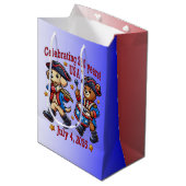 USA 250ste Jubileum Souvenir - Patriottisch Medium Cadeauzakje (Voorkant Gekanteld)