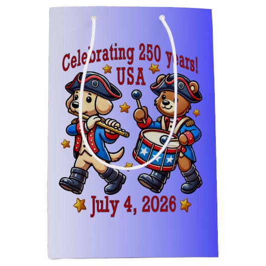 USA 250ste Jubileum Souvenir - Patriottisch Medium Cadeauzakje (Voorkant)
