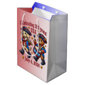 USA 250ste Jubileum Souvenir - Patriottisch Medium Cadeauzakje (Achterkant Gekanteld)