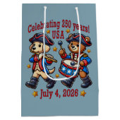 USA 250ste Jubileum Souvenir - Patriottisch Medium Cadeauzakje (Achterkant)