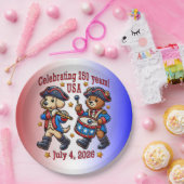 USA 250ste Jubileum Souvenir - Patriottisch Papieren Bordje (Feest)