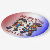 USA 250ste Jubileum Souvenir - Patriottisch Papieren Bordje (Gekanteld)