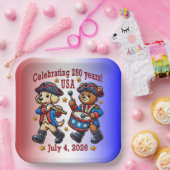 USA 250ste Jubileum Souvenir - Patriottisch Papieren Bordje (Feest)