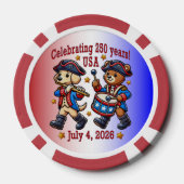 USA 250ste Jubileum Souvenir - Patriottisch Poker Chips (Achterkant)