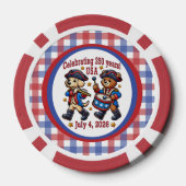 USA 250ste Jubileum Souvenir - Patriottisch Poker Chips (Achterkant)