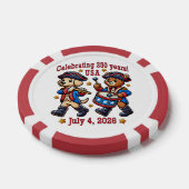 USA 250ste Jubileum Souvenir - Patriottisch Poker Chips (Enkel)
