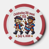 USA 250ste Jubileum Souvenir - Patriottisch Poker Chips (Achterkant)