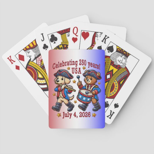 USA 250ste Jubileum Souvenir - Patriottisch Pokerkaarten (Achterkant)