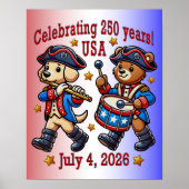 USA 250ste Jubileum Souvenir - Patriottisch Poster (Voorkant)