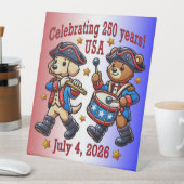 USA 250ste Jubileum Souvenir - Patriottisch Reclamebord Met Voetstuk (Insitu)