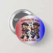 USA 250ste Jubileum Souvenir - Patriottisch Ronde Button 5,7 Cm (Voorkant /achterkant)