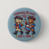 USA 250ste Jubileum Souvenir - Patriottisch Ronde Button 5,7 Cm (Voorkant)