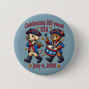 USA 250ste Jubileum Souvenir - Patriottisch Ronde Button 5,7 Cm