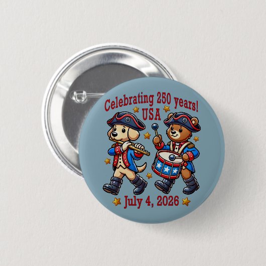 USA 250ste Jubileum Souvenir - Patriottisch Ronde Button 5,7 Cm (Voorkant /achterkant)