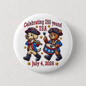 USA 250ste Jubileum Souvenir - Patriottisch Ronde Button 5,7 Cm (Voorkant)