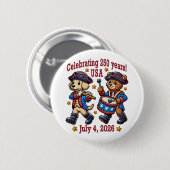 USA 250ste Jubileum Souvenir - Patriottisch Ronde Button 5,7 Cm (Voorkant /achterkant)